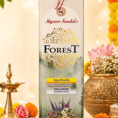 Mysore Sandal’s Forest Agarbathi 90gm | Exclusive Fragrant Incense Sticks for Pooja, Meditation & Home - Locate Us Store
