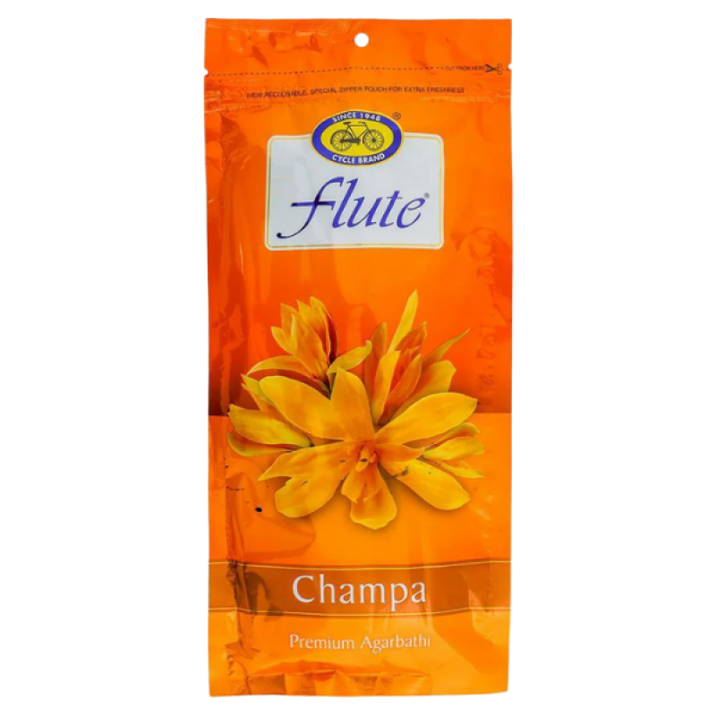 Cycle Flute Champa Ziplock Agarbatti 125 g – Premium Incense Sticks for Pooja & Prayer | Locate Us Store