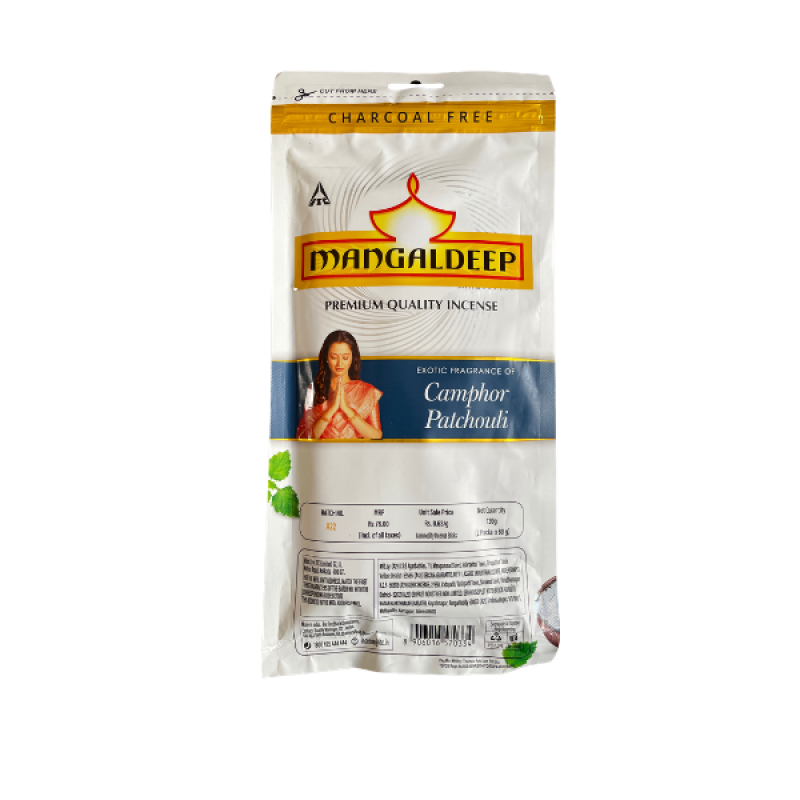 Mangaldeep Camphor Patchouli Zip Lock Agarbatti 120g | Locate Us Store