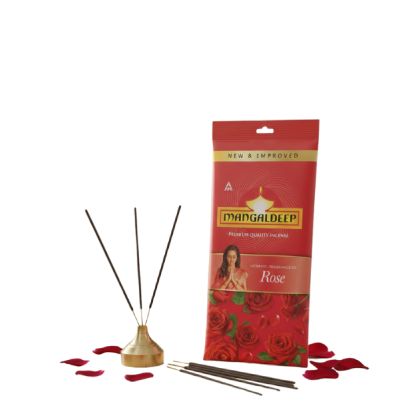 Mangaldeep Rose Puja Zip Lock Agarbatti 125g | Locate Us Store
