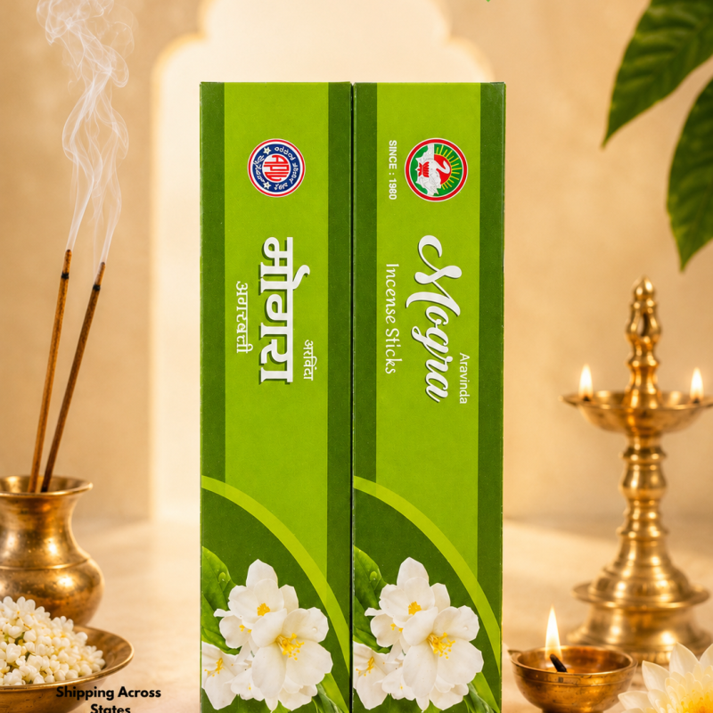 Aravinda Mogra Premium Incense Sticks (18g) – Soulful Jasmine Fragrance for Peace & Daily Puja by Locate Us Store