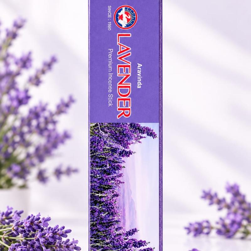 Aravinda Lavender Premium Incense Sticks (18g) Pack of 2 | Soothing Floral Fragrance for Relaxation, Meditation & Daily Pooja