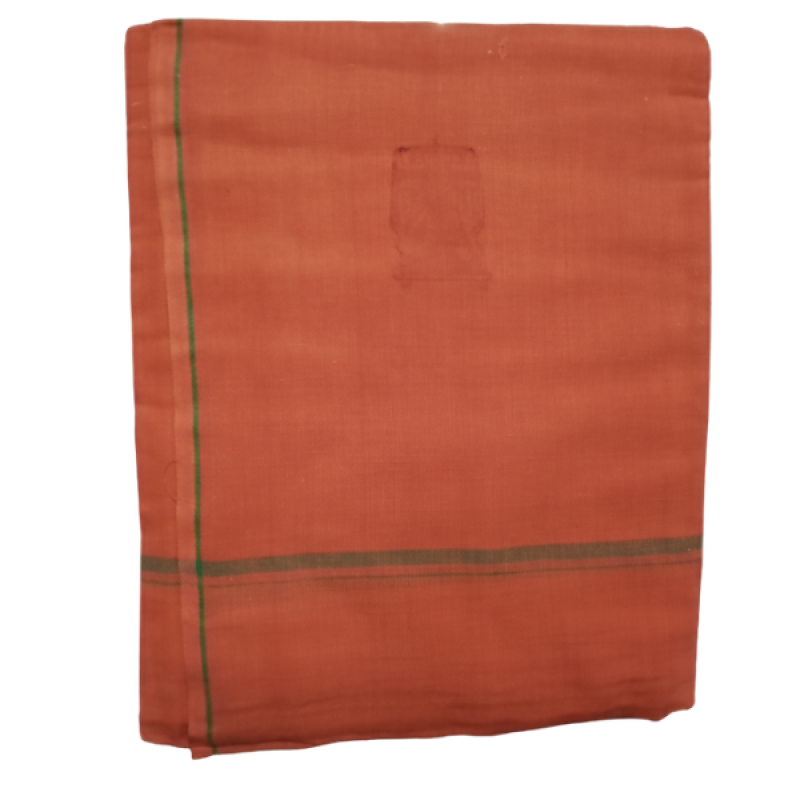 Vibrant Saffron Orange Madi Panche – Traditional Cotton Dhoti