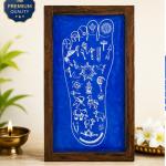 Reusable Wooden Rangoli Stencil | Square Vishnupaada Pattern | Traditional Festival Floor Decoration Template